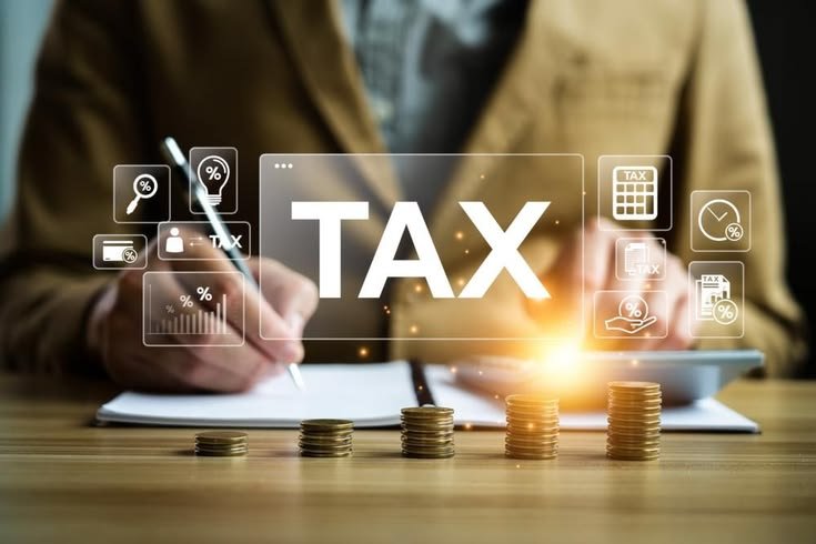Tax deduction planning concept. Businessman calculating business balance prepare tax reduction. taxes paid by individuals and corporations such as VAT, income tax and property tax